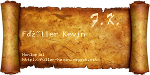 Füller Kevin névjegykártya